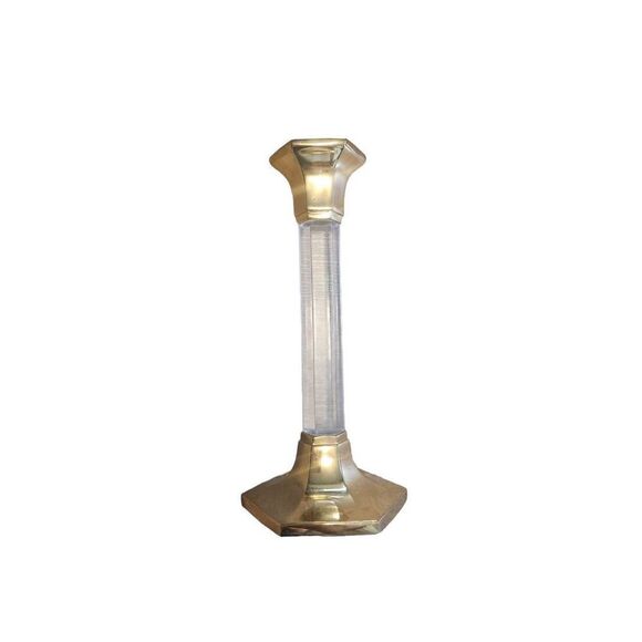 80s Vintage candleholder candleholder stick acrylic gold deco aesthetic decor - Picture 1 of 4